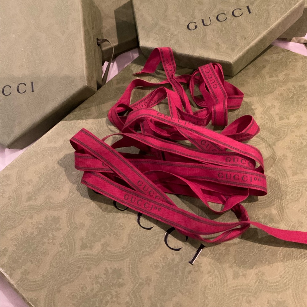 Authentic Gucci ribbon Gucci red maroon ribbon 110 inches - Picture 8 of 12